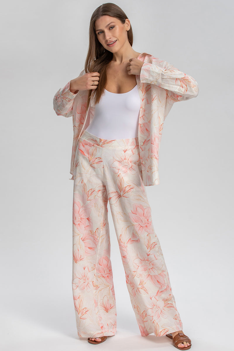 JANE QA36 | Oversized Printed Shirt with Cuff Buttons