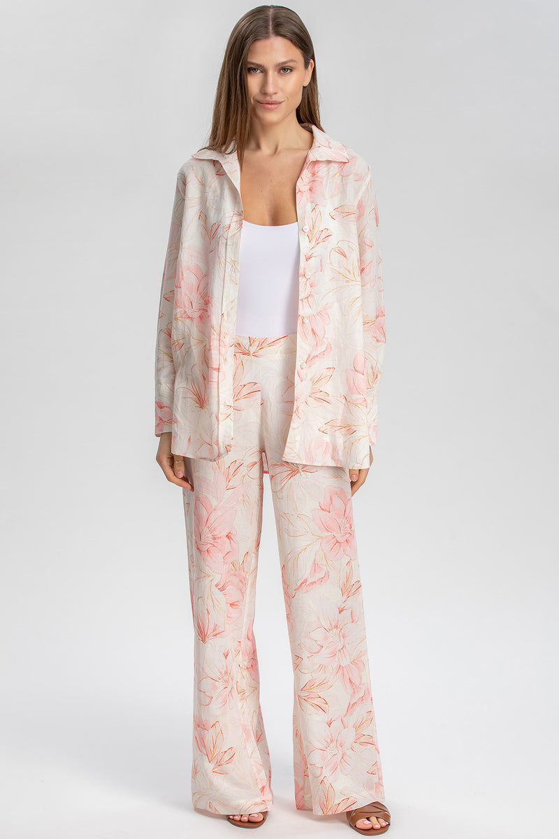 JANE QA36 | Oversized Printed Shirt with Cuff Buttons