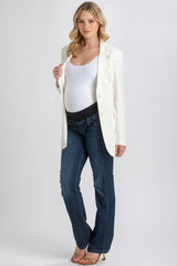 ELIANA | Maternity Blazer in White Striped Linen
