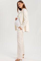 ELIANA | Maternity Blazer in White Striped Linen