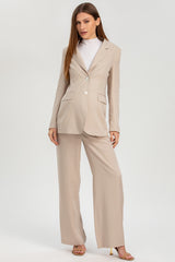 WARREN | Pantaloni Premaman a Gamba Larga Ice Beige
