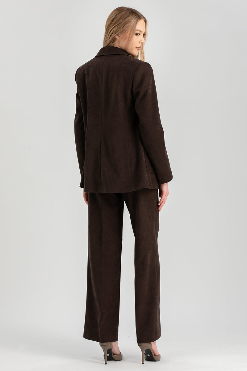 DAMIAN | Brown Corduroy Straight-Leg Maternity Pants