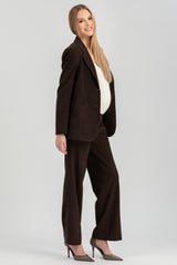 DAMIAN | Brown Corduroy Straight-Leg Maternity Pants
