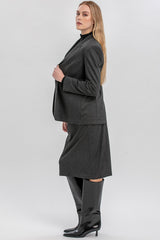 LAURA | Grey Maternity Jacket with Raw-Cut Edges