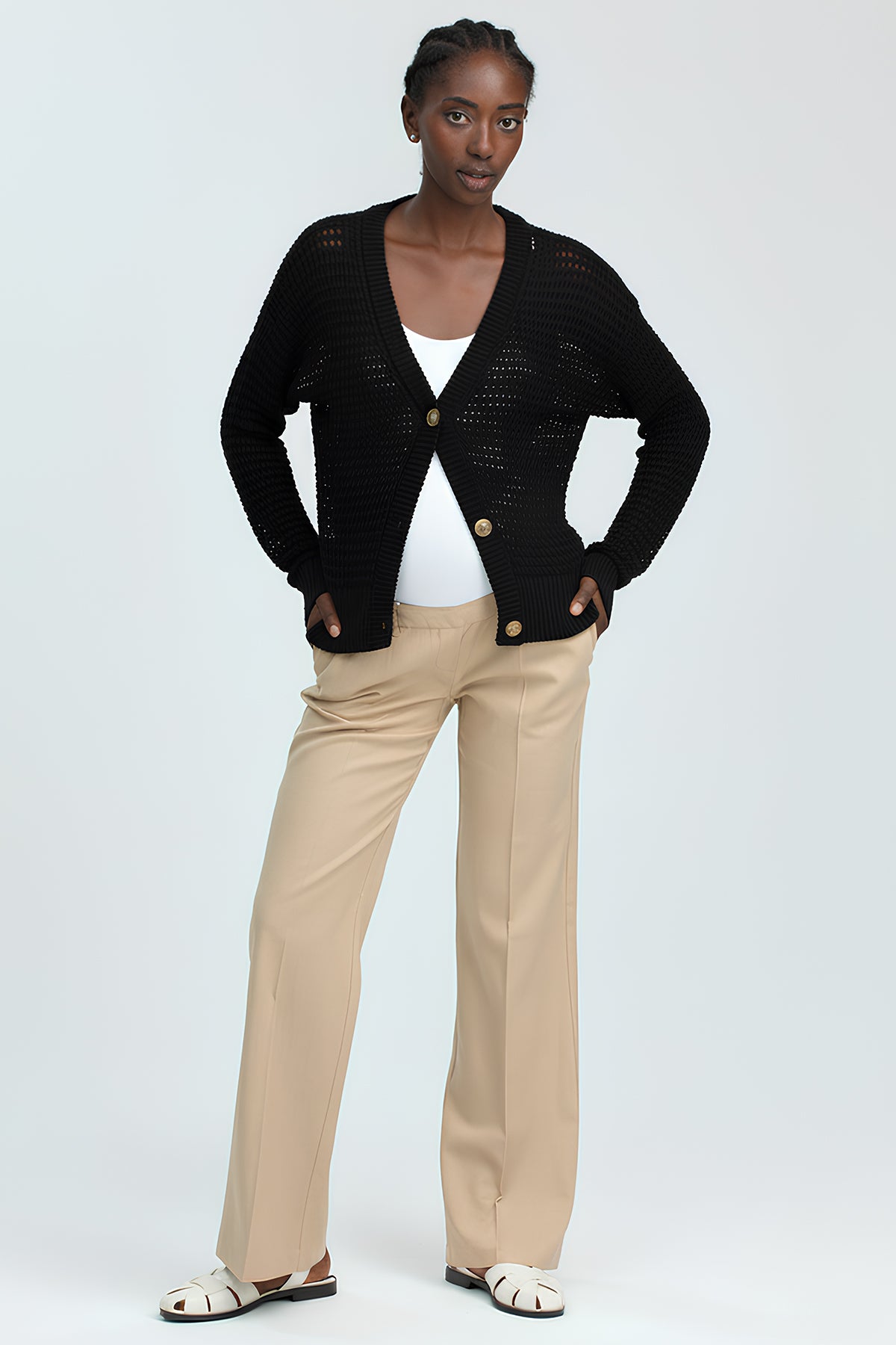 LAMPEDUSA | Black Maternity Mesh Cardigan