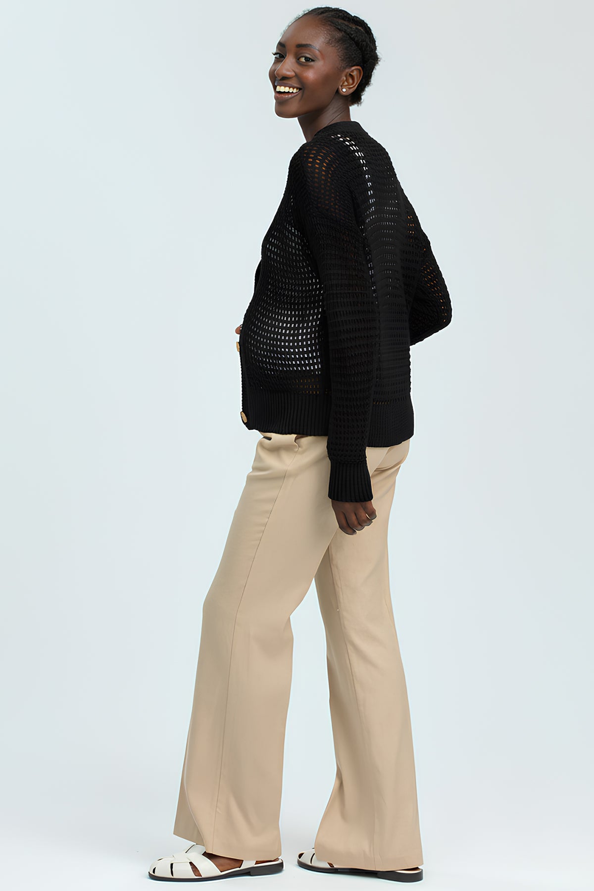 LAMPEDUSA | Black Maternity Mesh Cardigan