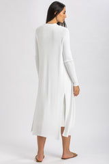 TULIP | Cardigan Premaman Bianco con Spacchi Laterali