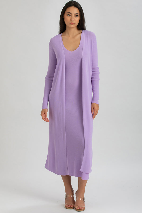 TULIP | Purple Cardigan with Side Slits