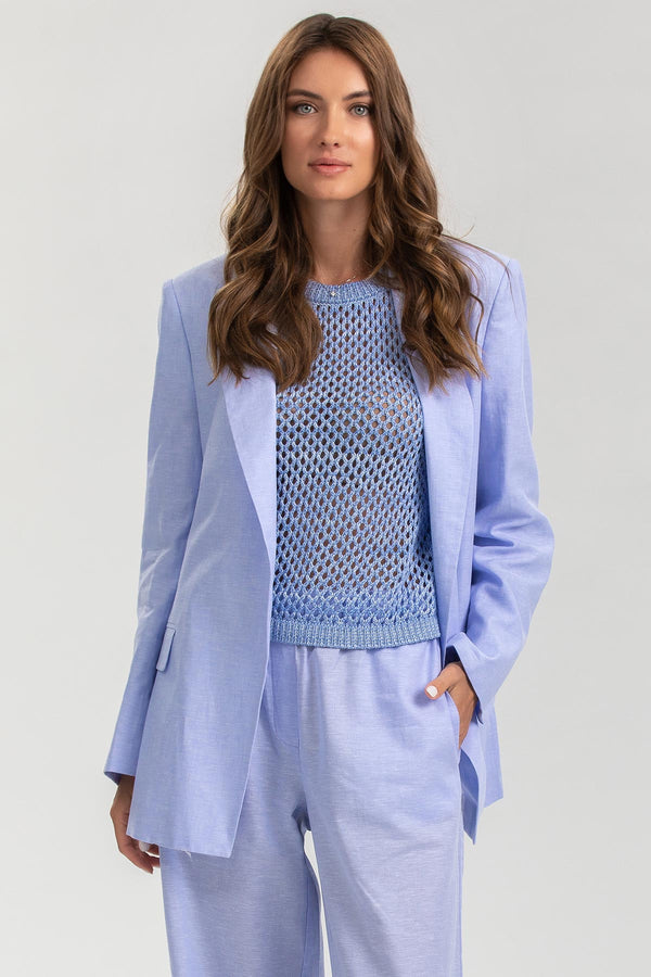 JANE| Linen Blazer in Blue