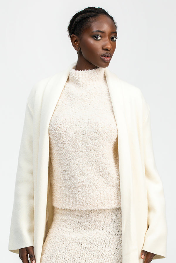 BELLEVILLE | Maglia in Maglia Bouclé Bianca
