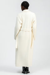 GSTAAD | Maxi Cardigan Bianco in Lana e Cachemire
