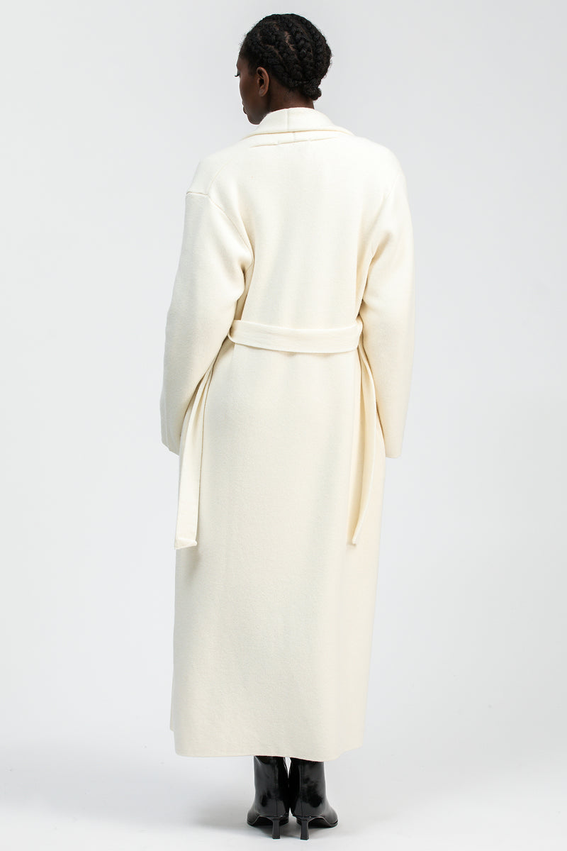 GSTAAD | Maxi Cardigan Bianco in Lana e Cachemire