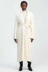 GSTAAD | Maxi Cardigan Bianco in Lana e Cachemire