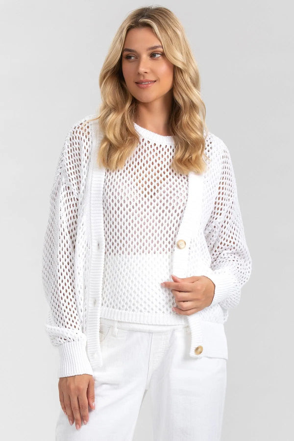 MACY | Cardigan Premaman Bianco con Bottoni - Pietro Brunelli