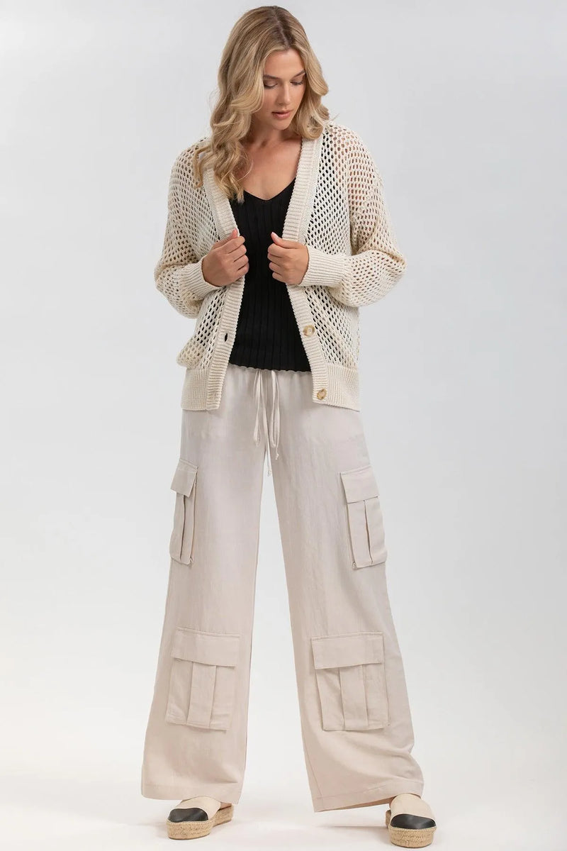 MACY | Cardigan Beige con Bottoni - Pietro Brunelli