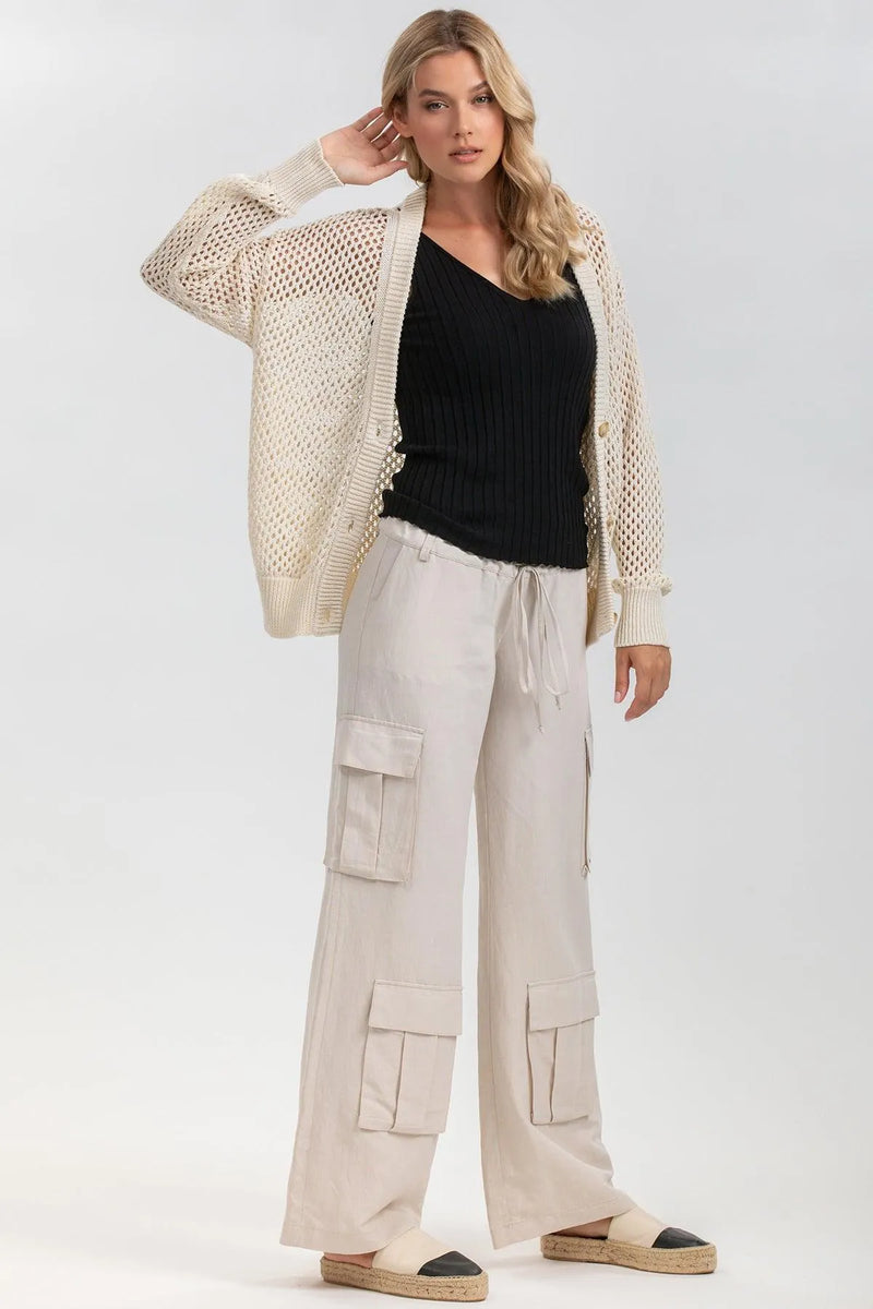 MACY | Cardigan Beige con Bottoni - Pietro Brunelli
