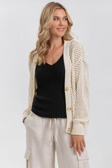 MACY | Cardigan Beige con Bottoni - Pietro Brunelli