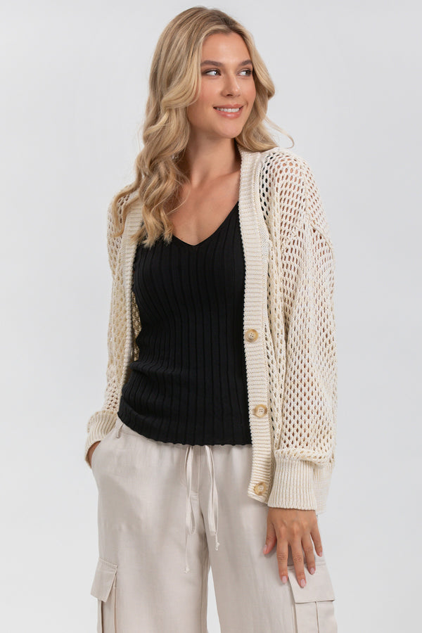 MACY | Beige Cardigan with Buttons