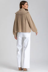 ZERMATT | Cardigan Beige in Lana e Cashmere con Cerniera - Pietro Brunelli