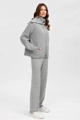 ZERMATT | Cardigan Grigia in Lana e Cashmere con Cerniera