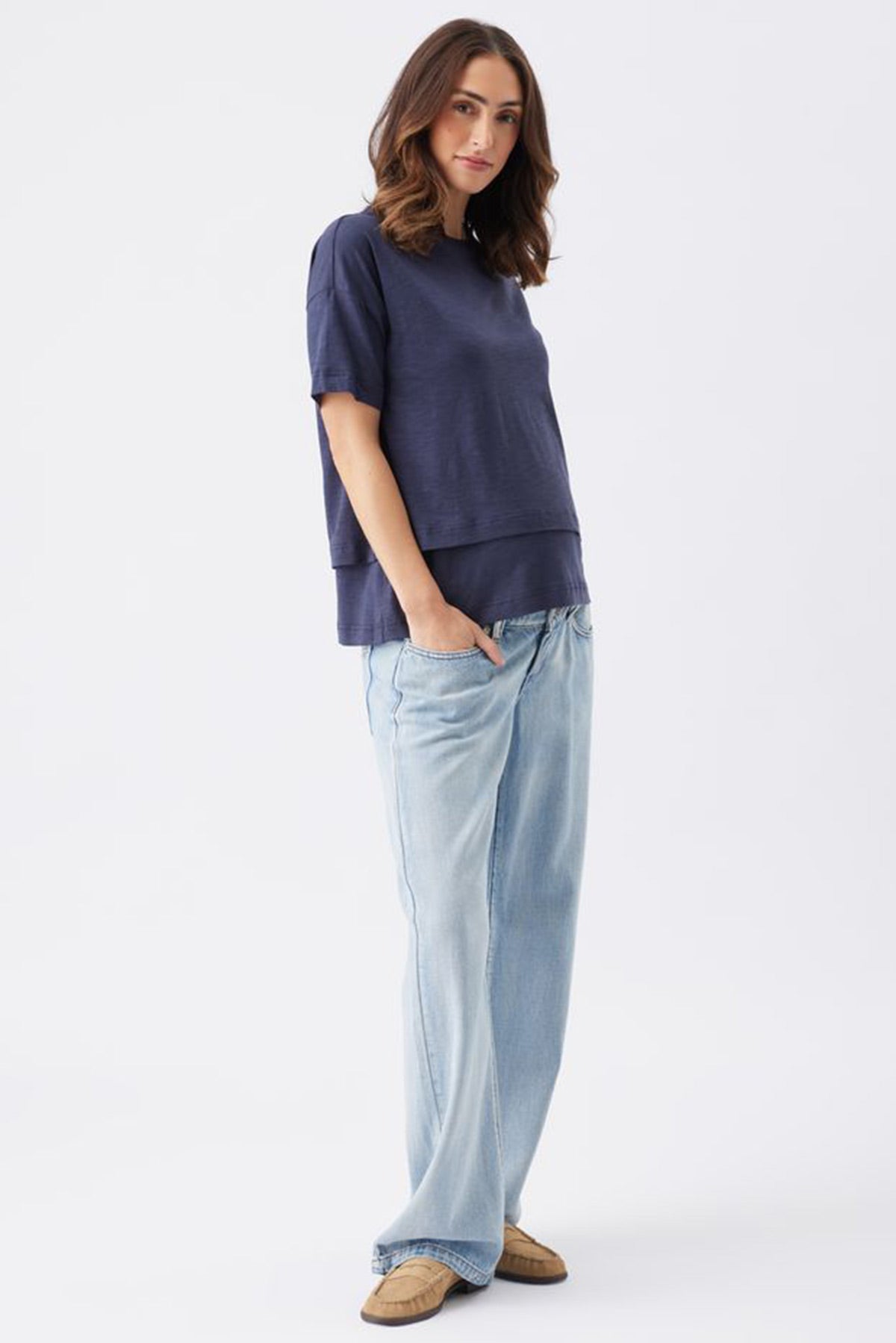 CLAUD | Maglia Premaman e Allattamento Blu Scuro