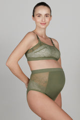 DAHLIA | Khaki Maternity High-Waisted Culotte Briefs