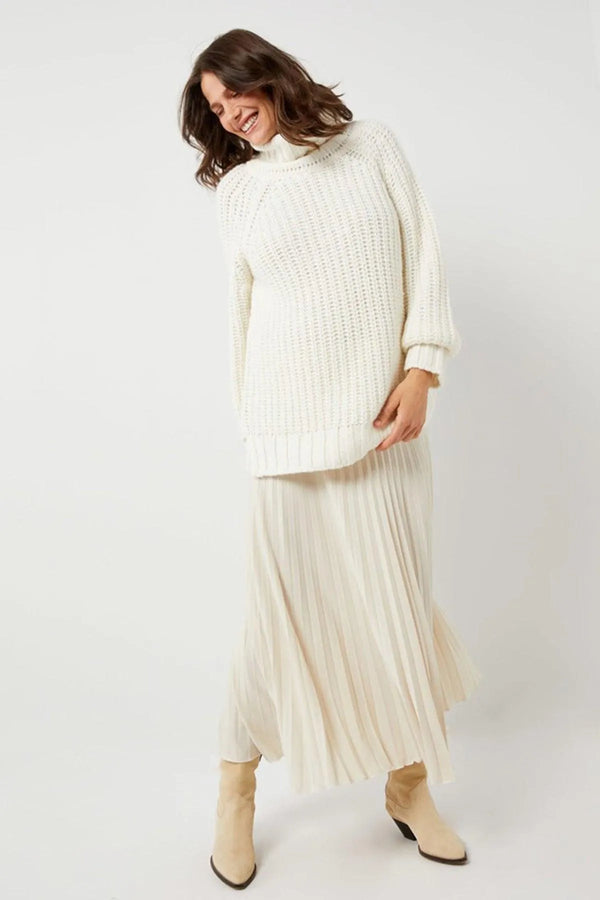 IMMA | White Pleated Maternity Skirt