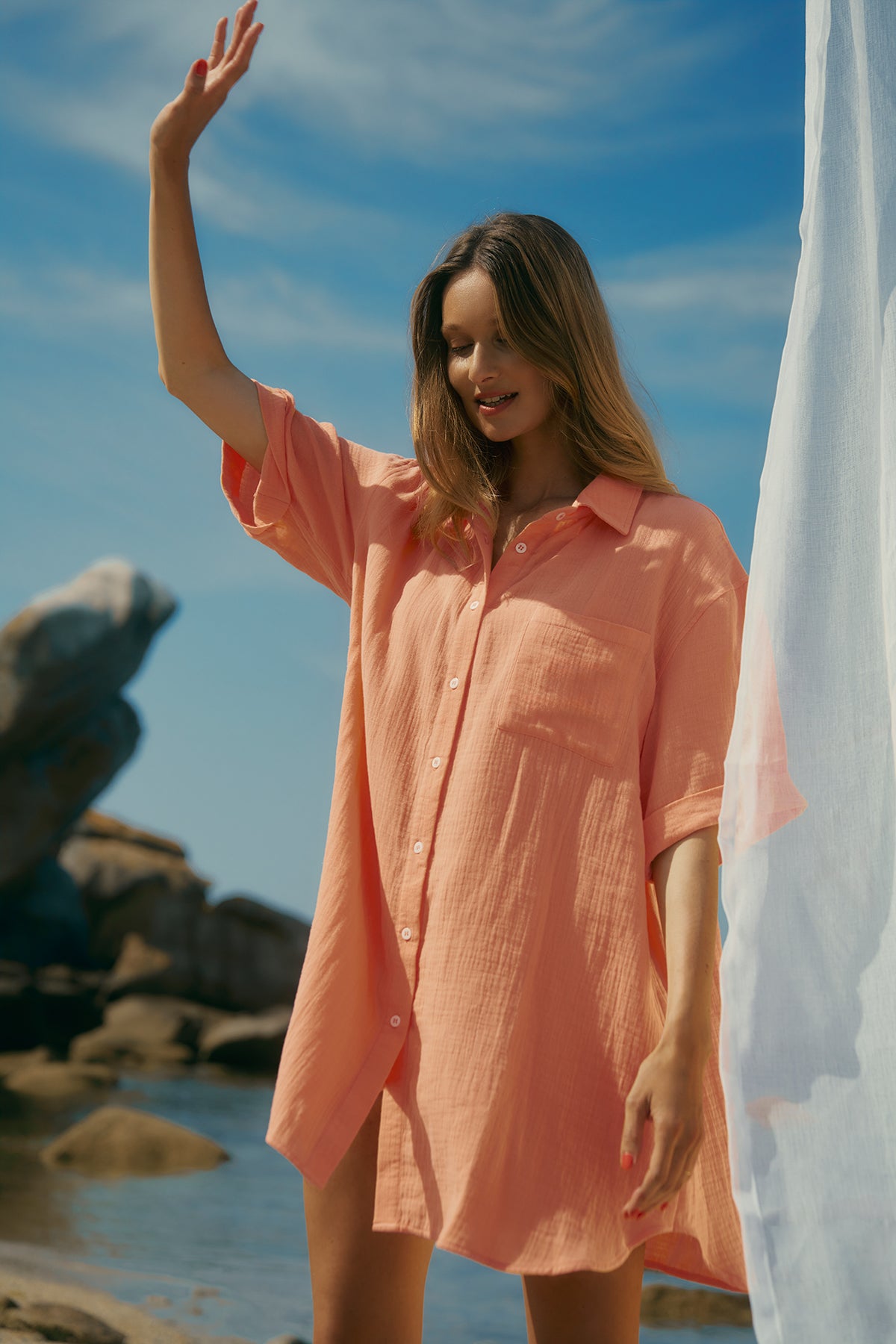 ICE CREAM | Camica da Notte Premaman e Allattamento Arancione