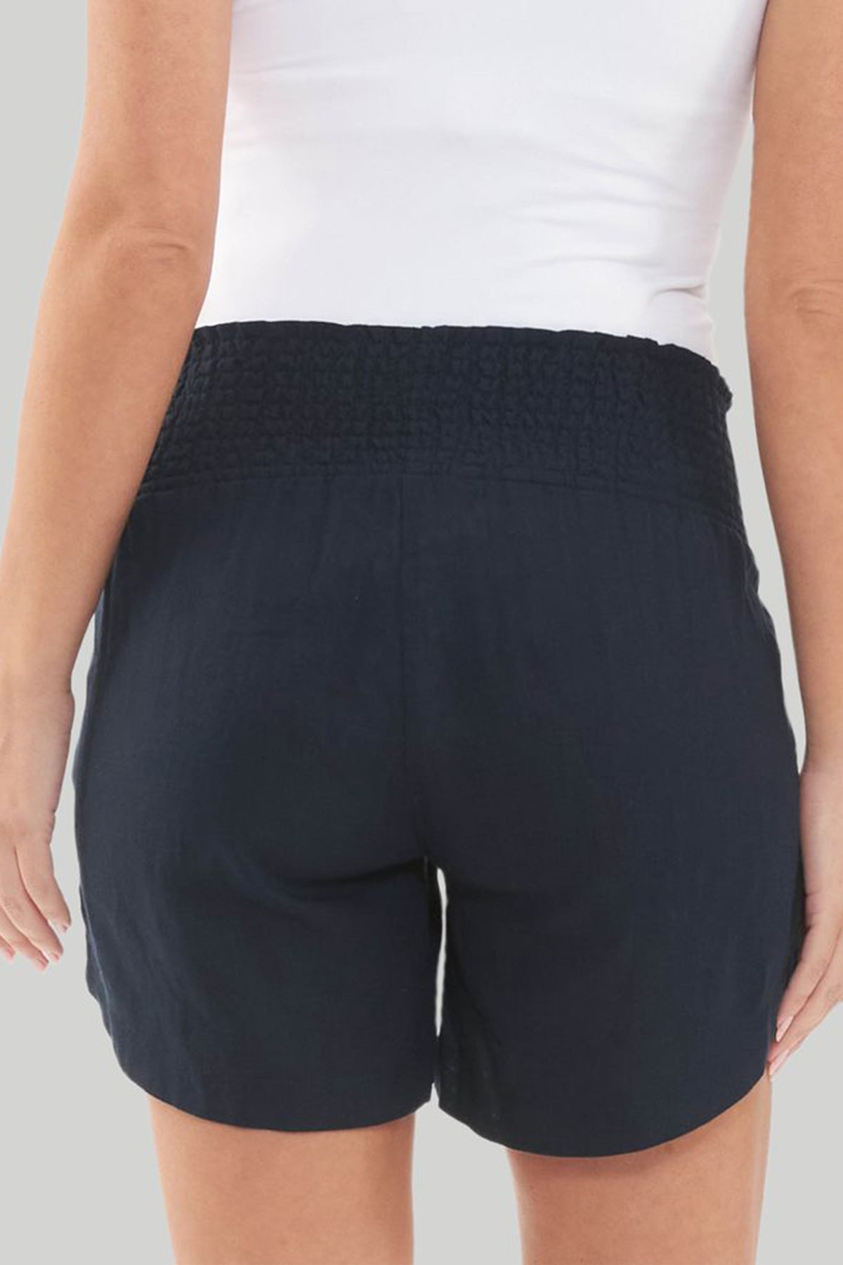 INDI | Navy Maternity Linen Shorts