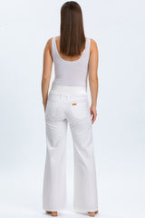WIDE LEG | Jeans Premaman Bianchi a Gamba Larga