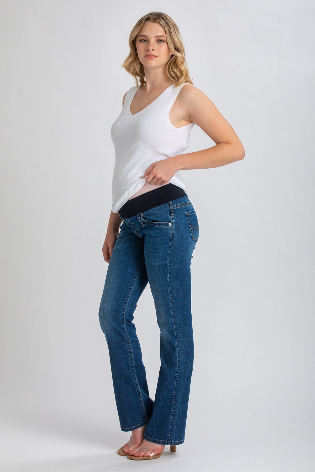 SLIM BOOTCUT WA07 | Flare Slim-fit Maternity Jeans 