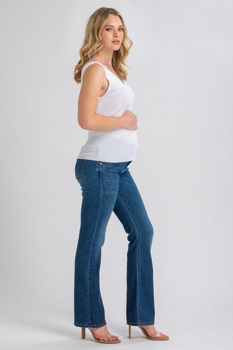 SLIM BOOTCUT WA07 | Jeans Premaman con Gamba Leggermente Svasata