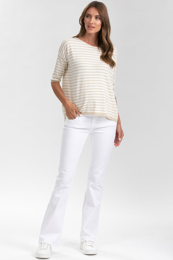 GRADUATED FLARE | White Flared Maternity Jeans