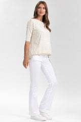GRADUATED FLARE | White Flared Maternity Jeans