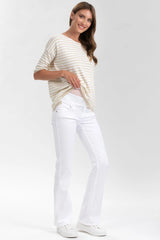 GRADUATED FLARE | White Flared Maternity Jeans