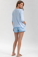 BLUE BONNIE MINI SHORTS | Cotton Maternity Shorts