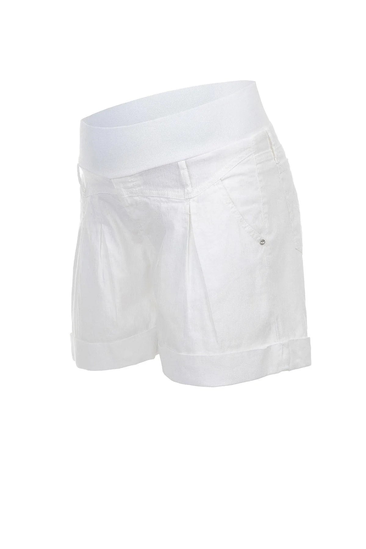 MINI SHORT IN LINO | Pantaloncini Premaman Bianchi - Pietro Brunelli