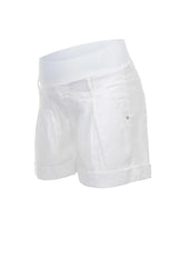 MINI SHORT IN LINO | Pantaloncini Premaman Bianchi