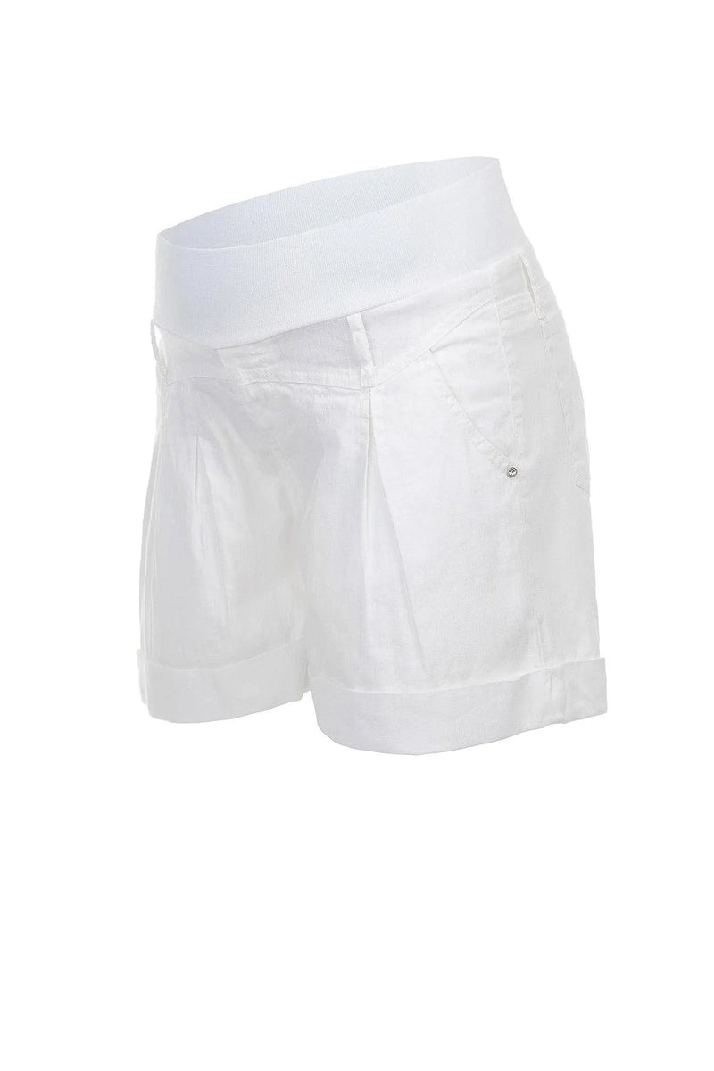 MINI SHORT IN LINO | Pantaloncini Premaman Bianchi