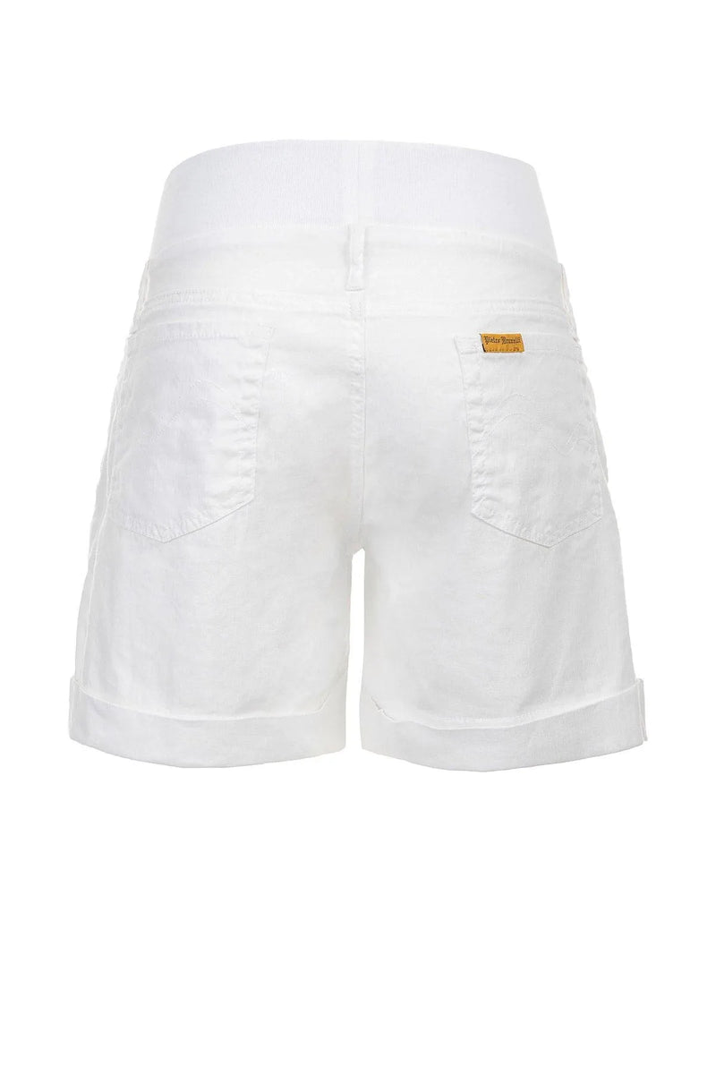 MINI LINEN SHORTS | White Maternity Shorts