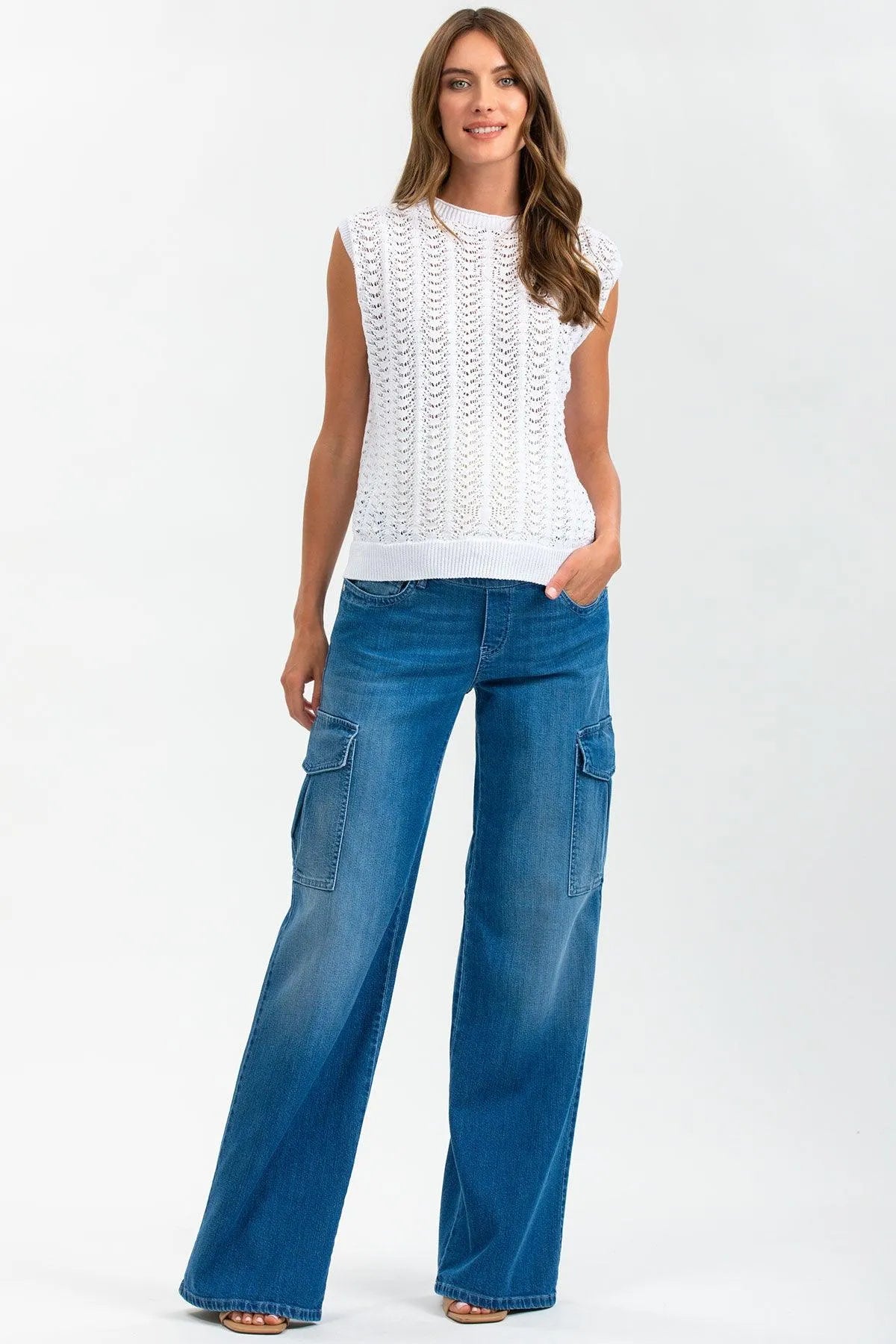 WIDE LEG WA02 | Jeans Premaman a Gamba Larga con Tasche Laterali - Pietro Brunelli