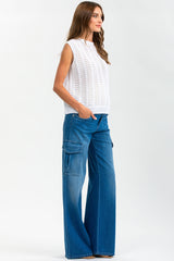 GIGI | White Mesh Maternity Top