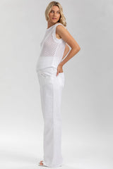 DAD JEANS | Wide-Leg Maternity Jeans in White Denim