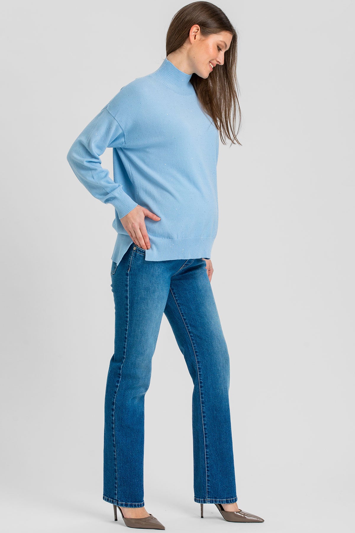STRAIGHT ANKLE JEANS W007 | Straight-Leg Maternity Jeans