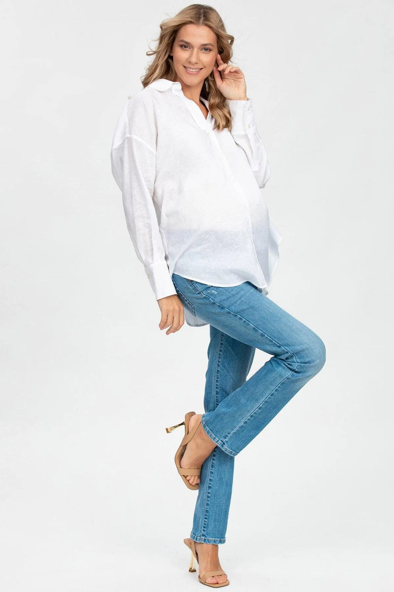 EXTRA LENGTH W340 | Straight Leg Maternity Jeans