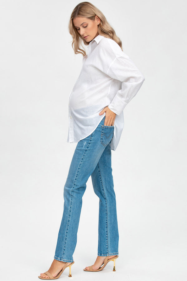 EXTRA LENGTH W340 | Straight Leg Maternity Jeans