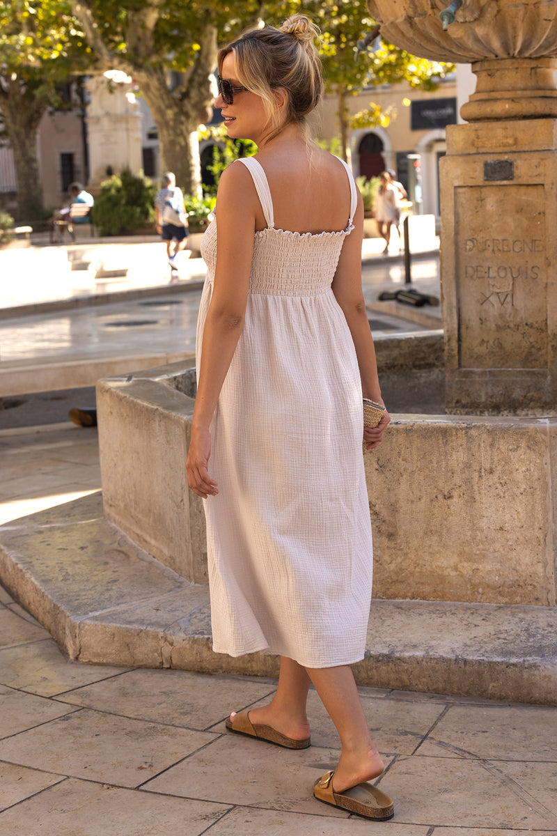 LOLA | Beige Maternity and Nursing Dress