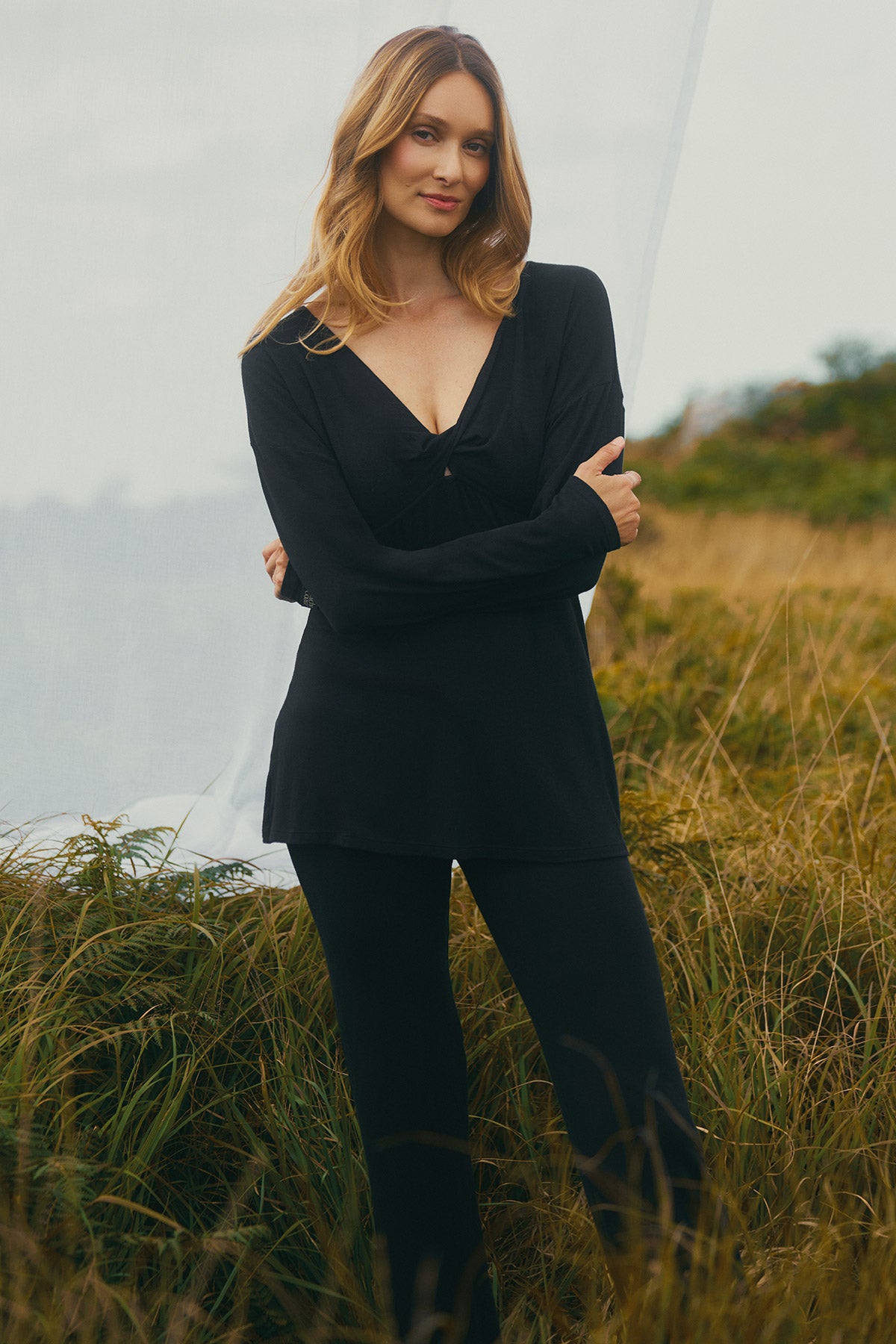 LOUNA | Pantaloni Premaman Neri in Morbido Bambù