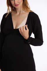 LOUNA | Black Soft Bamboo Maternity & Nursing Top