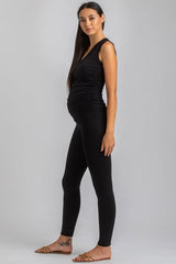 DOLCE | Black Sleeveless Maternity Dress in Soft Bamboo Jersey
